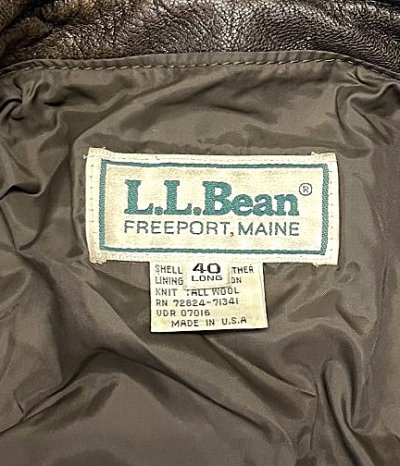 画像2: 80'S LL Bean "A-2" レザー フライトジャケット ダークブラウン SCOVILLジップ USA製 (VINTAGE)