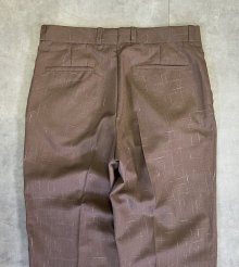 他の写真3: 70'S UNKNOWN ツータック スラックス ブラウン/カスリ柄 TALONジップ (VINTAGE)