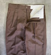 他の写真1: 70'S UNKNOWN ツータック スラックス ブラウン/カスリ柄 TALONジップ (VINTAGE)