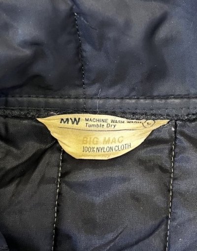 画像2: 70'S BIG MAC 三角タグ キルティングジャケット PRIDEアルミジップ ブラック (VINTAGE) 