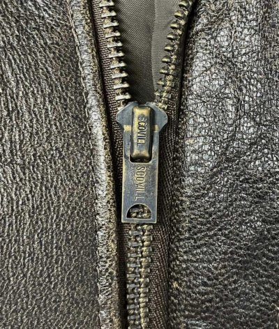 画像3: 80'S LL Bean "A-2" レザー フライトジャケット ダークブラウン SCOVILLジップ USA製 (VINTAGE)