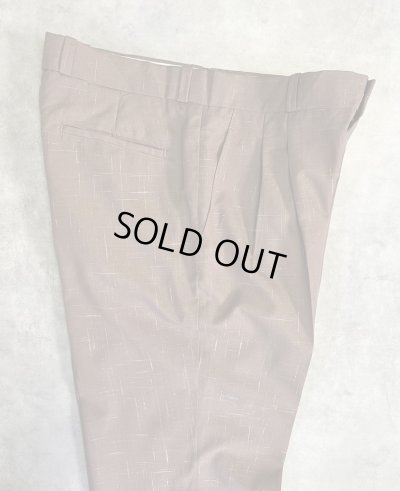 画像3: 70'S UNKNOWN ツータック スラックス ブラウン/カスリ柄 TALONジップ (VINTAGE)