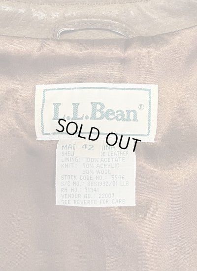 画像2: 90'S LL Bean チンスト付き レザー ドリズラージャケット ブラウン (MINT CONDITION)