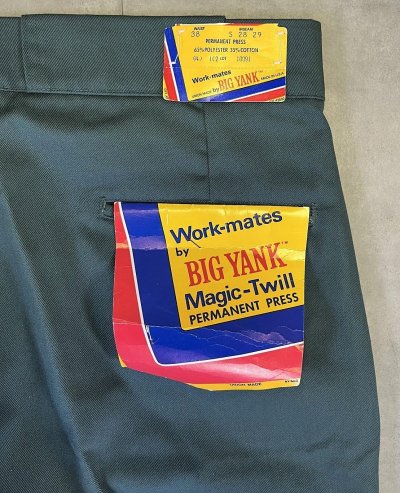 画像6: 70'S BIG YANK "MAGIC-TWILL" ワークパンツ グリーン 42TALONジップ USA製 (DEADSTOCK)