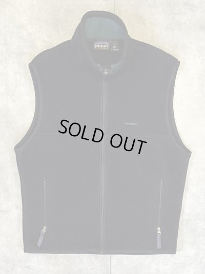 画像1: 90'S PATAGONIA "SYNCHILLA" フルジップ フリースベスト ブラック USA製 (VINTAGE)