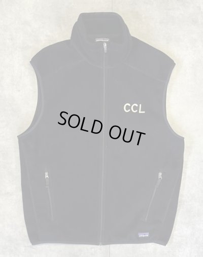 画像1: PATAGONIA "SYNCHILLA" 裾ロゴ フルジップ フリースベスト ブラック (VINTAGE)