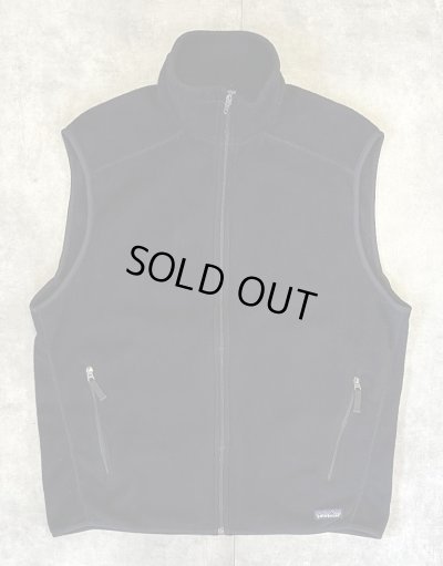 画像1: PATAGONIA "SYNCHILLA" 裾ロゴ フルジップ フリースベスト ブラック (VINTAGE)