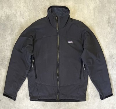 画像1: 02'S PATAGONIA "CORE SKIN JACKET" 刺繍ロゴ 止水ジップ ソフトシェルジャケット ダークグレー USA製 (VINTAGE)