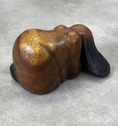 画像4: ウッドカービング ドッグ オーナメント 手彫り 置物 (VINTAGE)