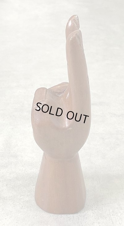 画像2: ウッドカービング ピースサイン ハンドサイン オーナメント オブジェ 手彫り 置物 (VINTAGE)