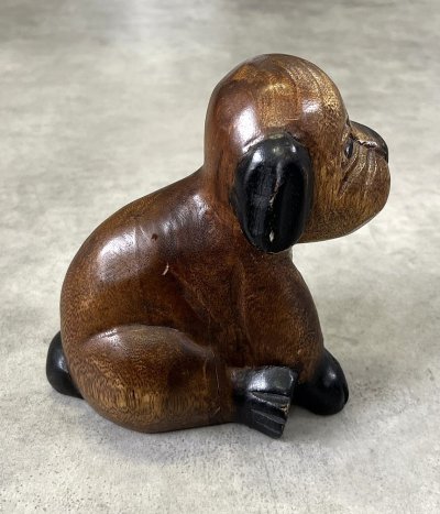 画像4: ウッドカービング ドッグ オーナメント 手彫り 置物 (VINTAGE)