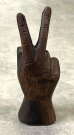 画像3: ウッドカービング ピースサイン ハンドサイン オーナメント オブジェ 手彫り 置物 (VINTAGE) (3)