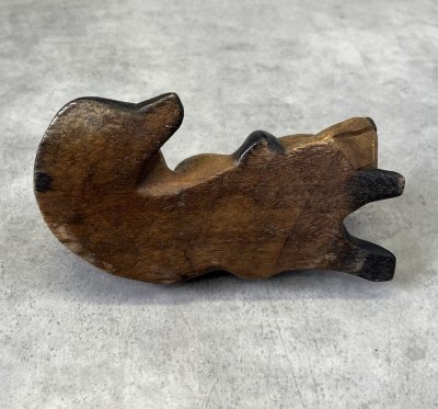 画像4: ウッドカービング ドッグ オーナメント 手彫り 置物 (VINTAGE)