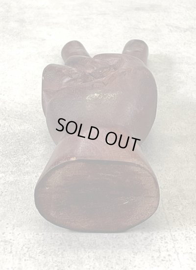 画像5: ウッドカービング ピースサイン ハンドサイン オーナメント オブジェ 手彫り 置物 (VINTAGE)