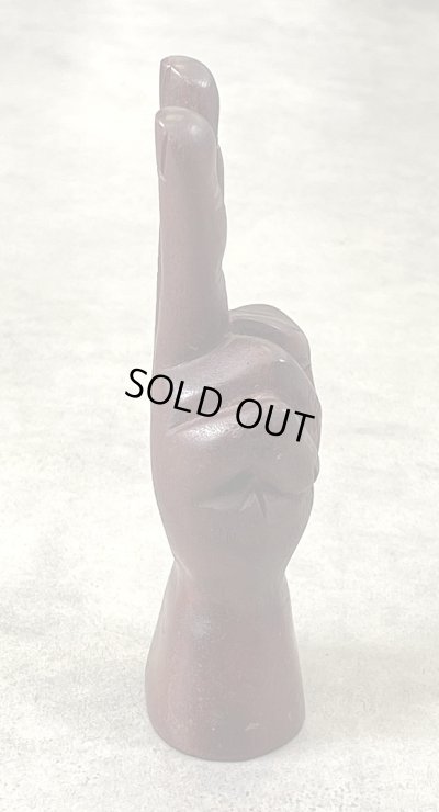 画像4: ウッドカービング ピースサイン ハンドサイン オーナメント オブジェ 手彫り 置物 (VINTAGE)