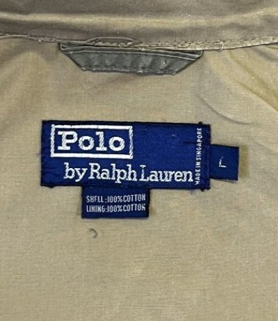 画像2: 90'S RALPH LAUREN チンスト付き ポプリン ハンティングジャケット カーキ (VINTAGE)