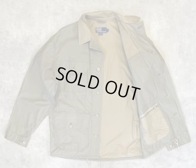 画像4: 90'S RALPH LAUREN チンスト付き ポプリン ハンティングジャケット カーキ (VINTAGE)
