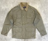 90'S RALPH LAUREN チンスト付き ポプリン ハンティングジャケット カーキ (VINTAGE)