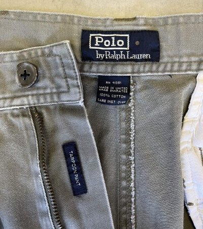 画像2: 90'S RALPH LAUREN "TARPOON PANT" プリーツ入り カーゴパンツ カーキ (VINTAGE)