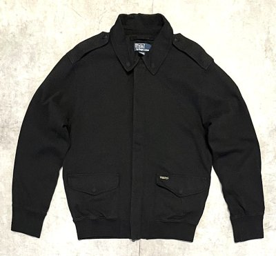 画像1: 90'S RALPH LAUREN "A-2" フライトジャケット IDEALジップ ブラック (VINTAGE)
