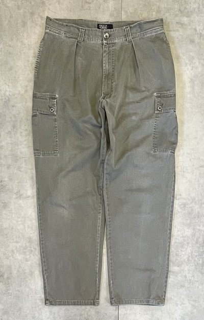 画像1: 90'S RALPH LAUREN "TARPOON PANT" プリーツ入り カーゴパンツ カーキ (VINTAGE)