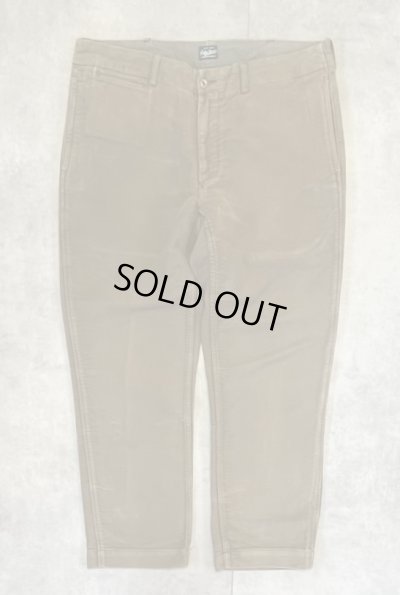 画像1: 90'S RALPH LAUREN モールスキンパンツ IDEALジップ ダークカーキ (VINTAGE)