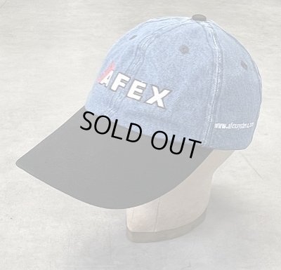 画像1: AFEX 6パネル ツートンカラー デニム ベースボールキャップ インディゴ/ブラック (USED)