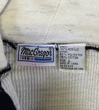 画像2: 80'S MACGREGOR 裏サーマル ダブルフェイス スウェットパーカー ブラック (VINTAGE)