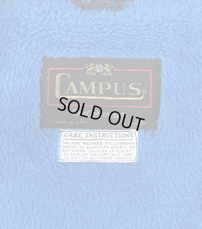 画像2: 70'S CAMPUS 裏地ボア付き ナイロン ドリズラージャケット ネイビー TALONジップ USA製 (VINTAGE)