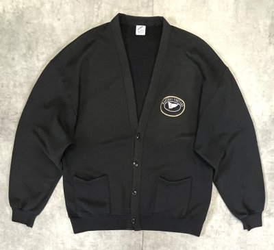 画像1: 80'S JERZEES "MARTHA'S VINEYARD" スウェット カーディガン ブラック USA製 (VINTAGE)