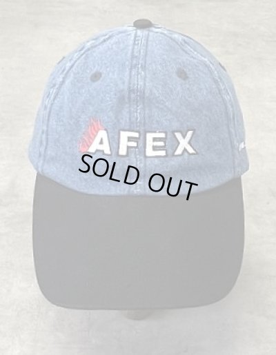 画像2: AFEX 6パネル ツートンカラー デニム ベースボールキャップ インディゴ/ブラック (USED)