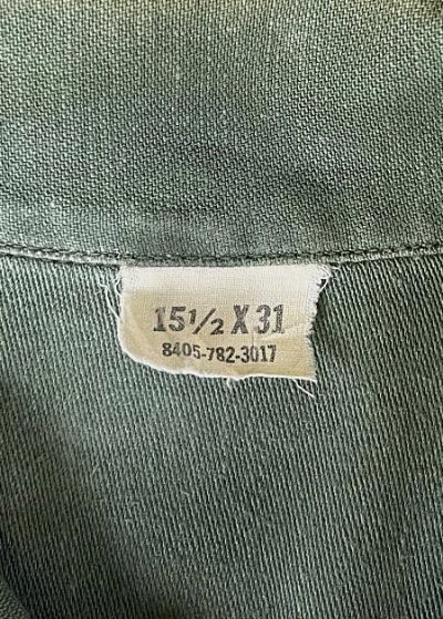 画像2: 70'S アメリカ軍 US ARMY OG107 コットンサテン ユーティリティシャツ (VINTAGE)