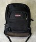 画像1: 90'S EASTPAK 旧タグ ボトムレザー ナイロン バックパック ブラック USA製 (VINTAGE) (1)