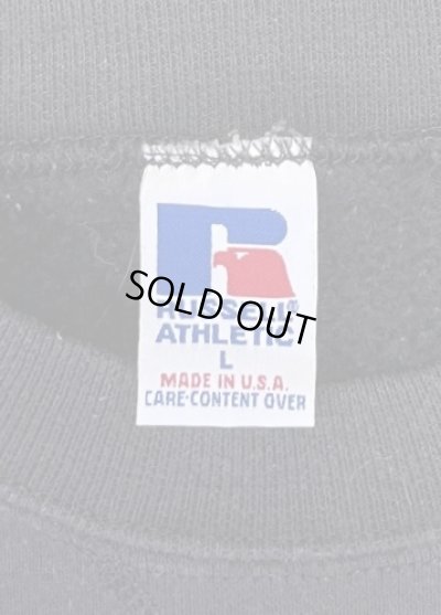 画像2: 90'S RUSSELL ATHLETIC 前Vガゼット付き クルーネック スウェットシャツ ブラック USA製 (VINTAGE)