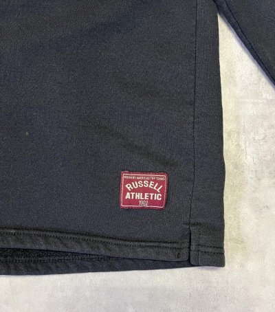 画像3: 90'S RUSSELL ATHLETIC ヘンリーネック スウェットシャツ ブラック USA製 (VINTAGE)
