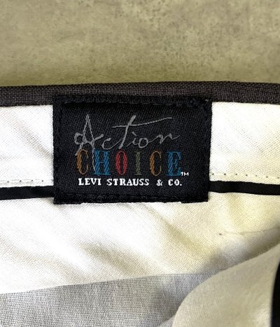 画像2: 90'S LEVIS "ACTION CHOICE" ツータック スラックス チャコール (VINTAGE)