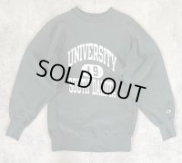 90'S CHAMPION "三段プリント" 刺繍タグ リバースウィーブ フェードグリーン メキシコ製 (VINTAGE)