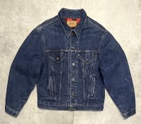 80'S LEVIS "71411" スモールe 4thモデル 裏地チェック デニムジャケット インディゴ 46L USA製 (VINTAGE)