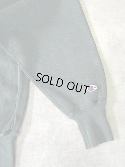 画像4: 90'S CHAMPION "三段プリント" 刺繍タグ リバースウィーブ フェードグリーン メキシコ製 (VINTAGE)