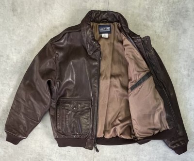 画像4: 90'S LANDS' END "A-2" レザー フライトジャケット ダークブラウン SCOVILLジップ USA製 (VINTAGE)