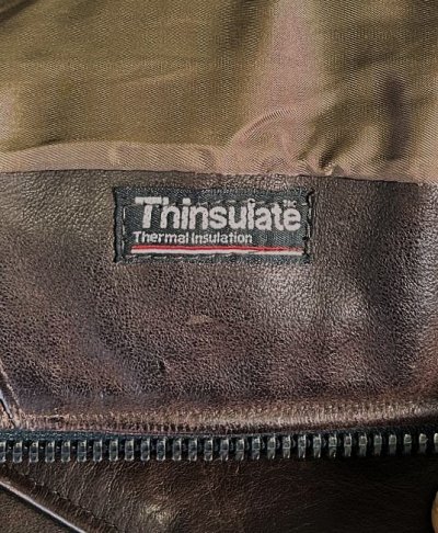 画像5: 90'S LANDS' END "A-2" レザー フライトジャケット ダークブラウン SCOVILLジップ USA製 (VINTAGE)