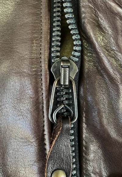 画像3: 90'S LANDS' END "A-2" レザー フライトジャケット ダークブラウン SCOVILLジップ USA製 (VINTAGE)