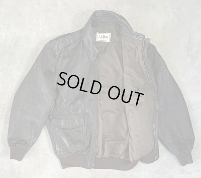 画像4: 80'S LL Bean "A-2" レザー フライトジャケット ダークブラウン TALONジップ USA製 (VINTAGE)