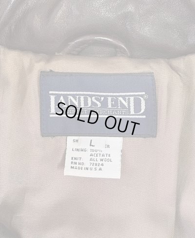 画像2: 90'S LANDS' END "A-2" レザー フライトジャケット ダークブラウン SCOVILLジップ USA製 (VINTAGE)