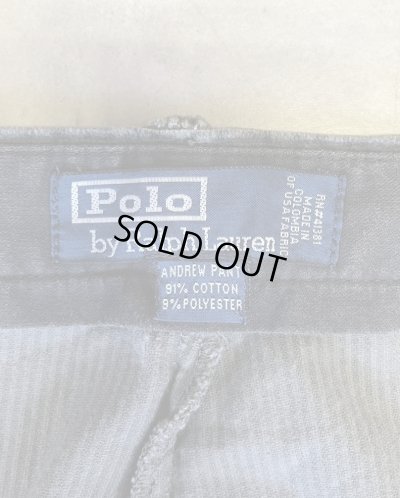画像2: 90'S RALPH LAUREN "ANDREW PANT" ツープリーツ 太畝コーデュロイパンツ チャコール (VINTAGE)
