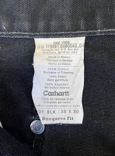 画像2: CARHARTT ダブルニー ダック ペインターパンツ ブラック W38L30 (VINTAGE)