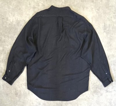 画像3: 90'S RALPH LAUREN "POSTBOY" 長袖 バンドカラーシャツ ブラック/グリッドチェック (VINTAGE)