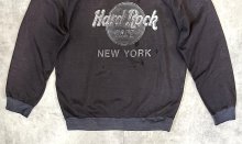 他の写真3: 90'S HARD ROCK CAFE NEW YORK ラグランスリーブ スウェットシャツ フェードブラック (VINTAGE)
