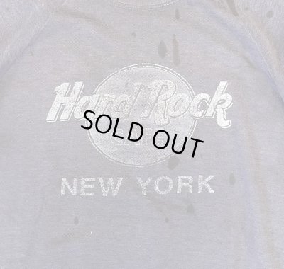 画像2: 90'S HARD ROCK CAFE NEW YORK ラグランスリーブ スウェットシャツ フェードブラック (VINTAGE)