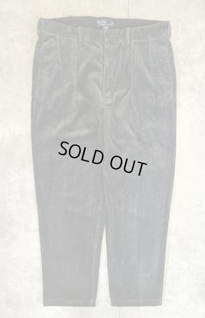 画像1: 90'S RALPH LAUREN "ANDREW PANT" ツープリーツ 太畝コーデュロイパンツ チャコール (VINTAGE)